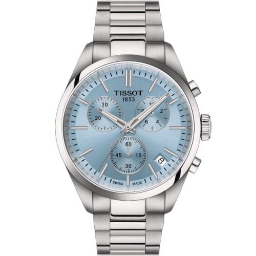 Tissot PR 100 Quartz Chronograph Stainless Steel / Ice blue / Bracelet